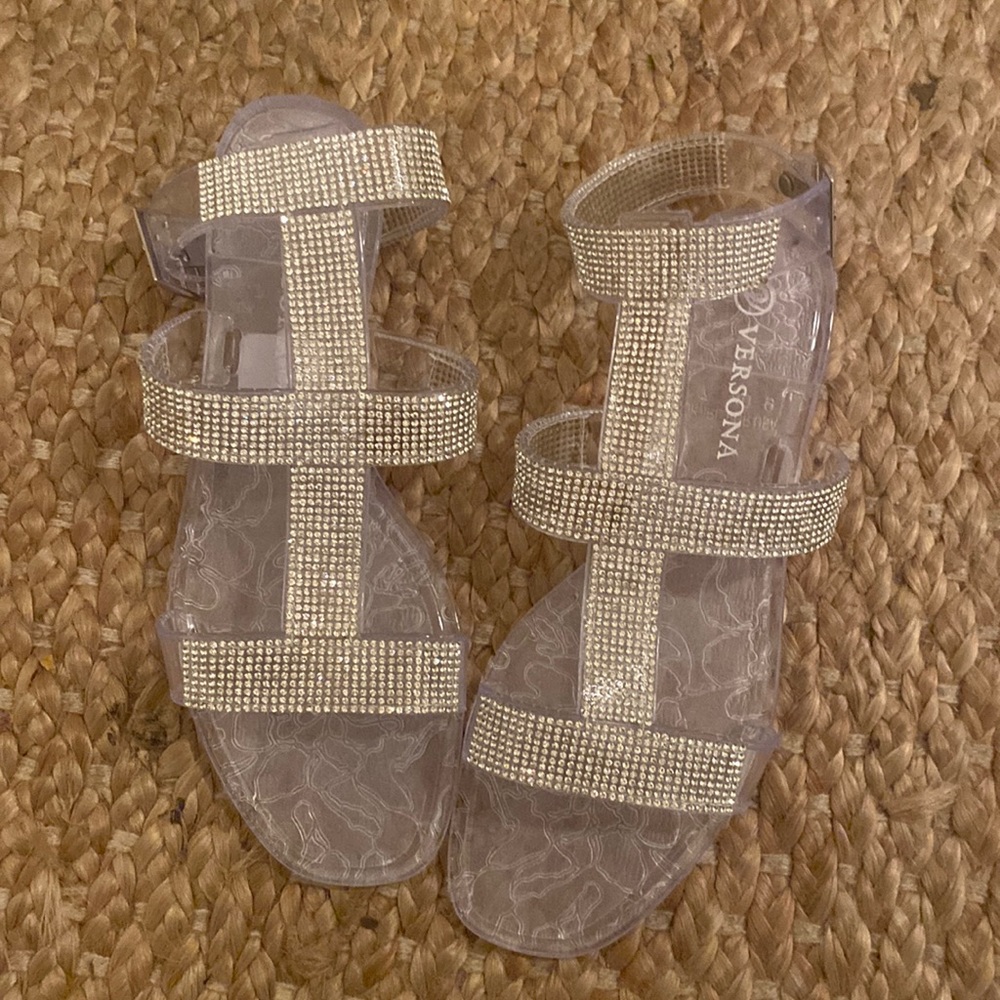 Clear Crystal Sandals by Versona